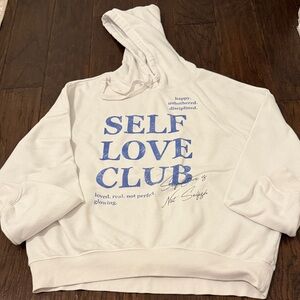 White Self Love Club Hoodie